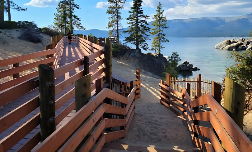 walkway railing built in lake tahoe by U.N.I. construction